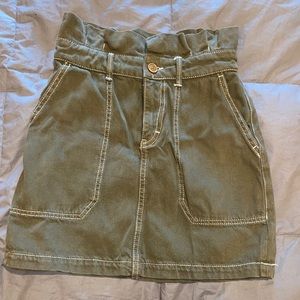 Olive green paper bag free people skirt
